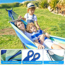 Double Hammock, Heavy Duty Portable, 500 lb Weight Capacity, Perfect for Both Indoors and Outdoors, 2 Person Hammock with Carrying Bag, Wide Blue by GreenHaven Gardens