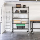 Seville Classics UltraDurable Heavy Duty NSF Solid Steel Wire Rack Storage Unit, Organizer for Garage, Warehouse, Office, Restaurant, Classroom, Kitchen, Black, 5-Tier Shelving, 48" W x 18" D by CozyNest Decor