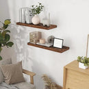 Fun Memories 32 Inch Floating Shelves, Farmhouse Wood Floating Shelf Set of 2, 32 x 9 Floating Shelf Wall Mounted, Deep Storage Display Shelves for Kitchen, Bedroom, Living Room, Rustic Brown Color by CozyNest Decor