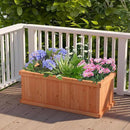 HAPPYGRILL Raised Garden Bed, Outdoor Elevated Flower Box w/ 4 Drainage Holes & Detachable Bottom Panels, Wood Planter Box for Vegetables Flowers Herbs & Fruits Growing, 31” x 14” x 12” by GreenHaven Gardens