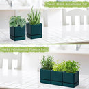 4 Inch Herb Planter Pot, Plastic Planter with Drainage Holes and Saucer, Modern Decorative Gardening Pot for Indoor Plants, Flowers, Herbs, Succulents, Green, Set of 3, 76-Y-C-3 by GreenHaven Gardens
