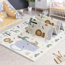 79x71 Foldable Baby Play Mat for Floor, Extra Large Non-Toxic Tummy Time and Crawling Playmat, Thick Foam Play Mat for Baby, Reversible Portable Babies Floor Mats for Infant, Toddler by TinyTreasures Baby Boutique