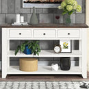 Farmhouse Wood Entryway Console Table 48-Inch Modern Sofa Entry Table with Drawers and Storage Shelves for Entrance Living Room (Antique White) by CozyNest Decor