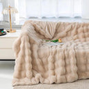 RYNGHIPY Faux Fur Blanket for Couch Fluffy Warm Throw Blanket for Sofa Bed Thick Furry Bubble Blanket (Camel, 51''x63'') by CozyNest Decor