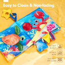 hahaland Baby Books 0-6 Months - 2 PCS Sensory Montessori Toys for Babies 0-6 Months with Crinkle Squeaky Sounds, Mirrors, Teethers - Soft Cloth Tummy Time Book Newborn Infant Toys by TinyTreasures Baby Boutique