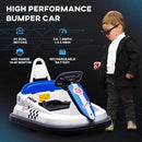 Aosom Toddler Bumper Car, 360° Rotation 6V Kids Electric Ride on Bumper Car with EVA Bumper Edges, Twins Motor, Songs, Horn, LED Lights, Safety Belt for 18-48 Months, White by TinyTreasures Baby Boutique