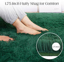Ultra Soft 9x12 Green Area Rug, Fluffy Plush Rugs for Living Room, Non-Slip Indoor Carpet for Bedroom, Nursery, Study Room, Kids Room, Room Decor by TinyTreasures Baby Boutique