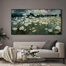 SIGNWIN 36"x72" Extra Large Framed Wall Art White Wildflower Field in Impressionist Style, Soft Floral Landscape for Home Living Room Bedroom Decor (Frame Assembly Required) by CozyNest Decor