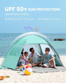 OutdoorMaster Beach Tent for 3/4 Person - Easy Setup Sun Shade Shelter, Portable Beach Shade Sun Canopy with UPF 50+ UV Protection, Removable Skylight Family Size by TinyTreasures Baby Boutique