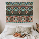 HZOHNAGO Aztec Tapestry Turquoise Blue and Brown and Native American Tribal Pattern Printed Wall Tapestry Wall Hanging for Bedroom Living Room Dorm 40" W x 30" H by CozyNest Decor