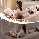 104" Cloud Sectional Couches for Living Room,L Shaped Boneless Couch in A Box,Sleeper Sofa with Comfy Chaise No Assembly Required,Camel by CozyNest Decor