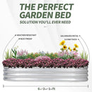 1MORE Galvanized Raised Garden Bed- Planter Garden Boxes Outdoor, Raised Beds for Gardening, 6x3x1ft Metal Garden Bed Kit for Vegetables Flower, Planter Raised Bed with Protective Tape & Tools.Silver by GreenHaven Gardens