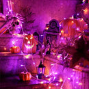 JMEXSUSS 33 FT 100 LED Halloween String Lights Indoor, Orange and Purple Halloween Lights Clear Wire, 8 Modes Outdoor Waterproof Christmas String Light Plug in by GreenHaven Gardens