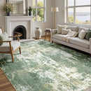 Washable Area Rugs 8'x10' Non-Slip Modern Abstract Soft for Living Room Entryway Bedroom Nursery, Print Pattern, Light Green/Yellow by TinyTreasures Baby Boutique