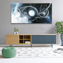 TAIJXAGSG Large Abstract Wall Art For Living Room Modern Dark Blue Wall Canvas Decorations White Line Canvas Wall Art Decor Prints Artwork Bedroom Kitchen Office Home Wall Artwork 29"×58" by CozyNest Decor