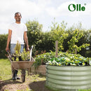 Olle 17" Tall 42" Round Raised Garden Bed Metal Raised Beds for Gardening, Large Planter Box Round Raised Garden Beds Outdoor for Vegetables, Sage Green by GreenHaven Gardens