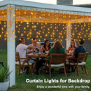 Solar Powered Curtain Lights 33ftx 3ft 500 LED Outdoor Curtain Lights Waterproof with Remote Timer for Garden Patio Fence Wedding Wall Gazebo Decor - Warm White by GreenHaven Gardens