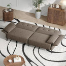 89” Futon Sofa Bed, Comfy Futon Couch Bed with 2 Square Pillows, Convertible Sleeper Sofa with Adjustable Backrest& Armrests, Modern Loveseat Sleeper for Living Room, Bedroom, Light Brown by CozyNest Decor