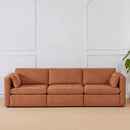CHITA Oversized Modular Sectional Convertible Fabric Sofa Set, FSC Certified Extra Large Sectional Deep Seat Couch for Living Room,112 inch Width, 3 Seat Modern Modular Sofa, Terracotta by CozyNest Decor