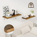 32" Floating Shelves for Wall, 12" Deep Slim Rustic Brown Floating Shelves, Wall-Mounted Shelves for Bedroom, Living Room, Kitchen, Bathroom - Set of 2 by CozyNest Decor