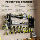 Power Tool Organizer Wall Mount,Cordless Drill Hanger Storage Rack 8 Drill Holder,3 Layers Heavy Duty Power Tool Storage Rack (Black) by GreenHaven Gardens