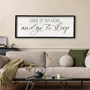 comurdyo Give It To God And Go to Sleep Sign 40''×15'' Master Bedroom Above Bed Wall Decor Wood Framed Couple Large Farmhouse Guest Room Rustic Simple Over Bedside Wall Art Hanging Decor (Black) by CozyNest Decor