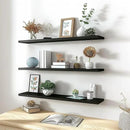 Wood Floating Shelves for Wall Decor, Rustic Wall Shelves for Bedroom Bathroom Kitchen Living Room, Set of 4 Black 36 Inch by CozyNest Decor