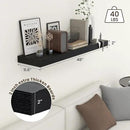 12'' Deep Floating Shelves, 48 Inch Large Floating Shelf Black, Deep Wall Shelves for Living Room Bathroom Laundry Room Bedroom Kitchen Home Office - Black by CozyNest Decor
