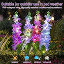 Solar Garden Lights, 6 Pack 20 LEDs Solar Delphinium Flowers Lights Gifts for Mom Grandma Women, Waterproof Solar Outdoor Lights Two Lighting Modes for Wedding Garden Yard Patio Decor by GreenHaven Gardens