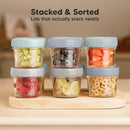 KeaBabies 6pk 4oz Glass Baby Food Containers with Lids - Leak-Proof, Microwavable Small Glass Jars, Baby Purees & Toddler Snack Storage Containers, BPA-Free, Dishwasher & Freezer Safe(Slate) by TinyTreasures Baby Boutique