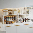 Expandable,Stackable Spice Rack,Seasoning Organizer and Storage,Spices Jar Racks for Cabinet,Countertop, Metal Pantry, Cupboard,Laundry Storages,Heavy Duty(2 Packs/Medium/White) by CozyNest Decor
