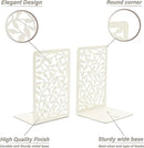 CNK Book Ends Bookends for Decorative Books Holder Bookend Shelves End Hold Heavy Duty Holders Stoppers Metal Stopper Cute Boho Bookshelf Holds Cookbook Office Home Set of 4 Bookends Pair White by CozyNest Decor