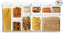 Felli Flip Tite Storage Container with 4 Inch Lid SQUARE & RECTANGLE, Air Tight Ring Seal Top Clear Acrylic Canister Jar, Spice Pasta Cereal Snack Pantry Organizer, Gift Set for Women (10pk, Variety) by TinyTreasures Baby Boutique
