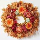 26" Fall Wreath for Front Door - Large Artificial Maple Leaves Fake Silk Peony Faux Pumpkin Outdoor Wreath for Porch, Window,Farmhouse,Home,Thanksgiving Day Harvest Festival Autumn Decor by CozyNest Decor