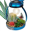 Alpine Corporation LYT290SLR-HH Solar-Powered Metal Flamingo with Garden Enclosed LED Light, Solar Patio Decor, 16''H, Blue by GreenHaven Gardens