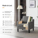 VINGLI Accent Chairs for Living Room Chairs Reading Chair Mid Century Modern Chair Soft Chenille Sofa Chair Upholstered Arm Chair Comfy Chair Side Chair (Light Grey Chenille) by CozyNest Decor