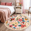 Floral 6ft Area Rug Machine Washable Soft Print Boho Carpet Non Slip Doormat Low Pile Flower Area Rugs for Living Room Bedroom Nursery Kitchen Dining Room Indoor-Pink by TinyTreasures Baby Boutique