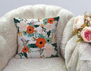 TSSOHU Flower and Hummingbird Pillow Cover Cotton Linen Spring Red Flower Green Leaves Boho Decorative Pillow Covers Cushion Cover Home Decor Pillowcase for 18x18 Inch by CozyNest Decor