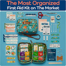KeepGoing Travel First Aid Kit for Kids – 130 Pc. for Car, Home, Purse, Diaper Bag & Backpack with Latex-Free Bandages - Mini First Aid Kit Travel Size TSA-Approved by TinyTreasures Baby Boutique