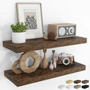 RICHFOCUS 31.5Inch Floating Shelves for Wall 2 Pack Shelves for Bedroom|Kitchen|Bathroom Wall Mounted Rustic Wood Floating Shelf with Invisible Brackets for Books|Storage|Decor, Rustic Brown by CozyNest Decor