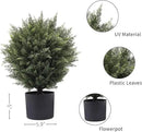 21” Artificial Cedar Outdoor Artificial Shrub Sunlight Resistant Leafy Potted Plant for Indoor Porch of Home and Office Artificial Outdoor Tree 2 Pieces a Set Topiary Trees by GreenHaven Gardens