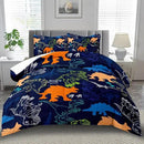 Blue Dinosaur Comforter Set Queen Boys,Cute Dinosaur Bedding Set Queen for Kids,Kawaii Dragon Comforter Blue Bedroom Decor,Cute Animal Bedding Kawaii Animal Quilt Boys by CozyNest Decor