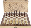 Amerous Chess Set, 12"x12" Folding Wooden Standard Travel International Chess Board Game Set with Magnetic Crafted Pieces For 2 Players by TinyTreasures Baby Boutique