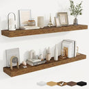 fuqing Floating Shelves for Wall, Bathroom Shelf Wall Mounted for Storage, Shelves with Invisible Bracket for Bedroom, Kitchen, Living Room, Farmhouse Small Book Shelf, 48 Inch Set of 2, Rustic Brown by CozyNest Decor