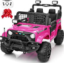 2 Seater Ride On Car Truck with Remote Control XL, Kids 24V Battery Powered Electric Vihicle w/21 in Seat, 3 Speeds, 2WD/4WD Switichable, Shock Absorbers,Bluetooth, Flower, Gift Choice by TinyTreasures Baby Boutique