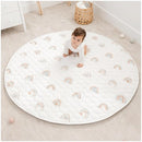 Comfy Cubs Round Kids Play Mat - Large 60 inches Soft Quilted Baby Floor Mat with Non-Slip Bottom - Plush Design for Toddlers' Playtime and Relaxation - Comfortable and Durable - Rainbow by TinyTreasures Baby Boutique