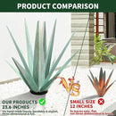 Large Tequila Rustic Sculpture, Rustic Metal Agave Plants for Outdoor Patio Yard, Home Decor Hand Painted Metal Agave Garden Yard Statue, Outdoor Lawn Ornaments (Sky Blue - L(W/Solar Light)) by GreenHaven Gardens