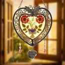 KY&BOSAM Heart Suncatchers I Love You Nana Tree of Life Stained Glass Panels Hangings for Windows Wind Chime Home Garden Outside Decor with Pressed Real Flower Heart in Glass Birthday Gifts for Women by GreenHaven Gardens