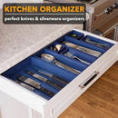 SpaceAid 7-Piece Bamboo Drawer Organizer Storage Boxes Set, Wood Tray Junk Drawer Organizers Multi-Use Divider Bins for Kitchen, Bathroom, Office Desk and Makeup Organization (7 Pack, Navy Blue) by CozyNest Decor
