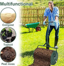 Compost Spreader, Durable Lawn Roller, Manure Spreader with Upgrade T Shaped Handle,Top Soil Spreader for Lawn and Garden Care Manure Spreaders Roller (12.5 Inch-T-Green-S) by GreenHaven Gardens